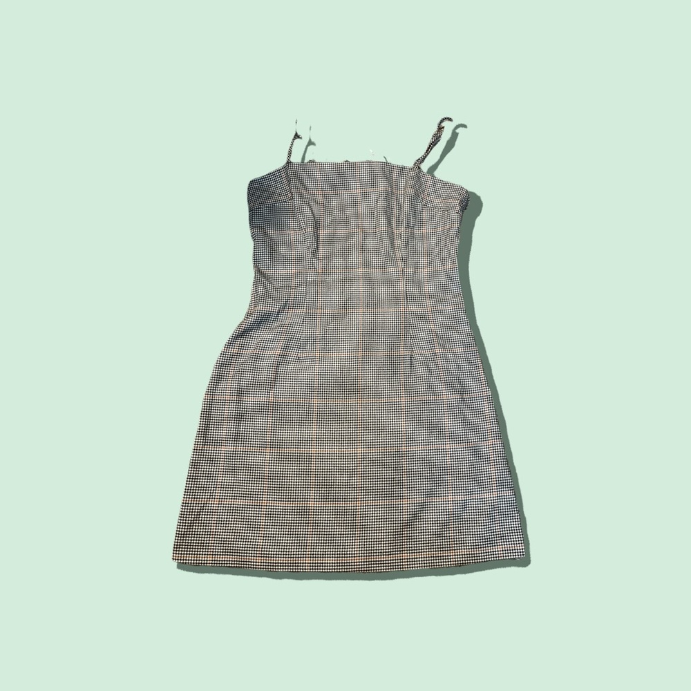 Forever 21 mini plaid dress. Black/cream
